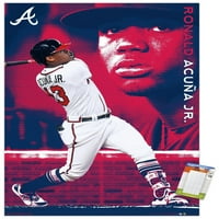 Braves Atlanta - Ronald Acuna JR Zidni poster sa drvenim magnetskim okvirom, 22.375 34