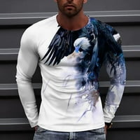 Hfyihgf muns gornji modni 3D životinjski tiskani majica dugih rukava za muškarce Grafičke teelove pulover