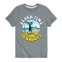 Pete The Cat-Beach Time Je Groovy-Grafička Majica Sa Kratkim Rukavima Za Malu Djecu I Mlade