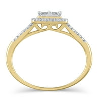 Carat T. W. Brilliance Fine Jewelry dijamantski četverougaoni zaručnički prsten od 10kt žutog zlata, Veličina