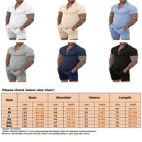 Muškarci ljetne odjeće Kratki rukav trakcijsko set Zip polo majice i kratke hlače Postavite fitness sportski