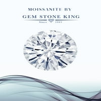 Gem Stone King 18k Rose Gold Plated Silver White Moissanite i Pink Mystic Topaz I Round White Lab Grown