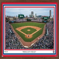 Chicago Cubs-Zidni Poster Wrigley Field, 22.375 34 Uokviren