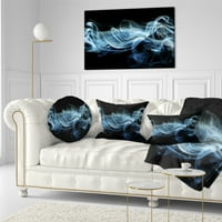 Designart plavi dim u crnom - apstraktni jastuk za bacanje-12x20