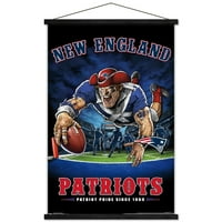 Nova Engleska Patriots - krajnji zidni poster sa drvenim magnetskim okvirom, 22.375 34