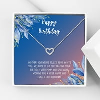 Anavia Happy Birthday Pokloni od nehrđajućeg čelika modna ogrlica za rođendan čelični poklon nakita za nju, rođendanski poklon za prijateljsko-[srebrna mini kristalno srce, plavo-narandžasta poklon kartica]
