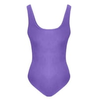 Ljetne pantalone za žene Ženski ljetni navojni navojni navojni niski vrat TOP Skinny Bodysuit Summer Beach kombinezon za žene Purple XXL