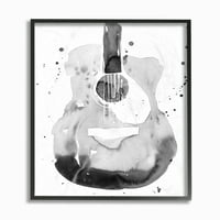 Stupell Industries Akustična gitara Sažetak akvacijskog akvarelnog uzorka slika Framid Wall Art Anie Warren