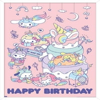 Pozdrav Kitty i prijatelji - Sretan rođendan zidni poster, 14.725 22.375 Uramljeno