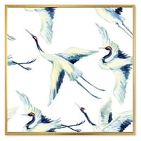 PromenArtirt 'Azijska dizalica ptica Impression i' Tradicionalni uokvireni platno zidno umjetnički otisak