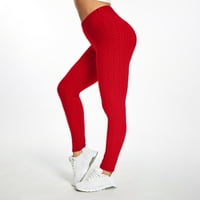 Frehsky joga hlače Ženska mjehurića dizanje vježbi Fitness tekući visoki struk joga hlače visokog struka joga pant za žene crvene boje