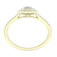Imperial Ct TDW Ovalni dijamantski dvostruki oreol zaručnički prsten od 10k žutog zlata