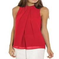 Colisha Women Ljeto Top TOP-a bez rukava Halter T majice Ležerne prilike za bluza od pune boje Brick crveni 3xl