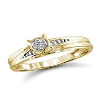 JewelersClub Trio dijamantski prsten za žene – karatni bijeli dijamantski prsten Nakit-14k pozlaćeni srebrni Trio bendovi za žene -- Trio prsten Set JewelersClub