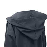 Wyongtao ženska jakna s kapuljačom lagana jakna s dugim rukavima, labava srednja dužina vjetrobranskih, siva xxxxl