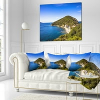 Designart plava obala mora na ostrvu Elba - jastuk za bacanje morske obale - 18x18