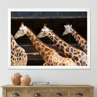 Portret od tri žirafe pokrenute Portret seoska kuća uokvirena umjetničkim otiskom