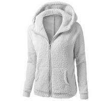 Zimska prodajna čišćenje Ženski džemper sa kapuljačom kaput zimska topla vuna sa zatvaračem dugih rukava