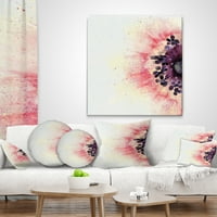 Dizajn ružičaste ljubičaste apstraktne cvijeće - cvjetni jastuk za bacanje - 16x16