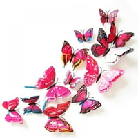 Dvosprat DIY 3D umjetne leptire naljepnice za kuću Početna Hladnjak Tile Dekor Izmjenjivo vodootporno