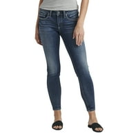 Srebrna Jeans Co. Ženske britbene malene mršave traperice, pojaseve veličine 24-36