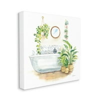 Stupell Industries Serenion kupaonica Interijer sa zelenilom Postrojenja slikanje platno Zidno umetničko