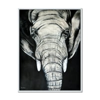 Portret izbliza afričkog slona uokvirenog slikarskog platna Art Print