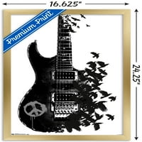Mirna gitara napravljena od vrane zidnog postera, 14.725 22.375