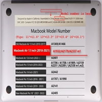 Kaishek Hard Case Cover za novi MacBook Air S sa ID-om dodira USB tip-c + crni poklopac tastature Model: