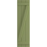 Ekena Millwork 1 8 W 26 H True Fit PVC ploča spojena ploča-N-letve roletne w Z-Bar, mahovina zelena