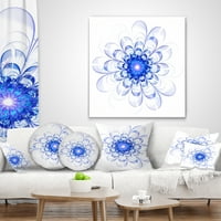 Designart plavi idealni fraktalni dizajn cvijeća - jastuk za bacanje cvijeća-18x18