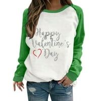Dan zaljubljenih pokloni Ženska Moda Dan zaljubljenih štampani okrugli vrat labavi pulover štampani Duks