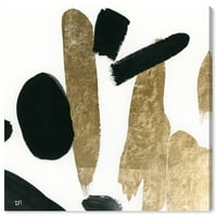 Wynwood Studio Abstract Wall Art Canvas Prints 'Big Gold' Paint-Gold, Black
