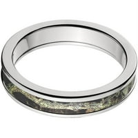 Poluokrug titanijumski prsten sa mahovinom od hrasta razbija Infinity Camo Inlay