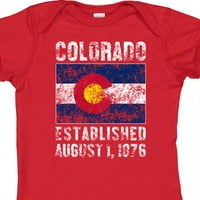 Inktastic osnovan 1. Avgusta, Colorado Flag poklon za dječaka ili bodi za djevojčice