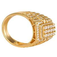 Shaquille O'neal muški simulirani dijamantski prsten od žutog zlata od srebra, Veličina 11