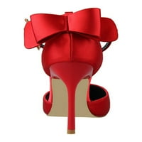 Lumento ženske D'orsay štikle s remenom za gležnjeve pumpe za haljine sandale sa Šiljastom potpeticom Stiletto visoke potpetice vjenčane cipele crvena 7.5