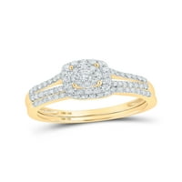 10kt žuto zlato okrugli dijamant Split-shank Svadbeni vjenčani prsten set Cttw