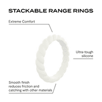 Ženski klasični Stackable Twist izdržljivi Silikonski prsten, bijeli, Veličina 5