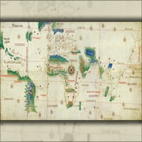 24x36 galerijski Poster, Cantino planisphere, Karta svijeta 1502