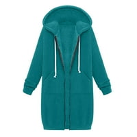 Hueook zimski jesenji kaputi za žene Plus Size dukserica sa patentnim zatvaračem dugi rukavi jednobojne jakne Casual lagani topli vrhovi kaputa