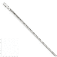 Primalni srebrni sterling srebrni okrugli zmijski lanac