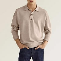 Muške klasične Polo majice duge rukave čvrste modne Casual Golf majice sa puloverom sa reverom