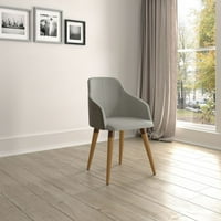 Dvostrana kožna stolica za naglasak u sivoj boji