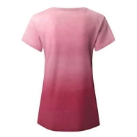 Ženski Plus Veličina klirens $5, Ženska Moda Casual gradijent V-izrez kratki rukav labave majice