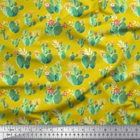 Soimoi krep svilena tkanina Floral & Cactus Tree Print Fabric by the Yard Wide