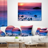 Designart svijetla šarena Panorama stjenovite obale - jastuk za bacanje obale-16x16