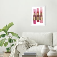 Wynwood Studio Print Line od ruž za usne modne i glam šminke zidne umjetnosti platno, print ružičasti metalik zlato 13x19