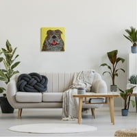 Stupell Industries Smiling Bulldog Bold Creative Mandala Uzorak oblika Grafička umjetnička galerija Zamotana
