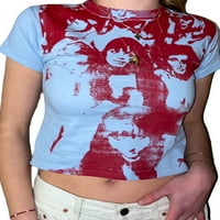 Licupiee Women Sexy Cisterne usjeve vrh Estetske uzorak majica bez rukava ljetni cami prsluk na ulici